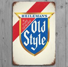 Heileman's Old Style Beer 8 x 12 Novelty Metal Sign Shrink-Wrapped New picture