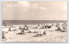 c1940 Briny Breeze Park Beach Scene RPPC Delray Beach FL Windbreaks Photo picture