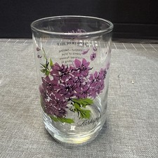 Vintage Brockway Flower Of The Month Glass Tumbler 4.75” July Larkspur picture
