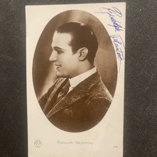 Vintage Rudolph Valentino Original Autograph Signature Cinema Postcard picture