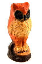 Antique Miniature chalk Halloween Owl glass eyes  picture