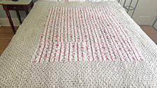 Antique French Provencal Early 19th C. Courtepointe Fenetre Quilt B026 picture