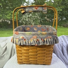 Longaberger Grandma Bonnie's Basket Signed Handle Liner Protector Paperwork USA picture