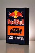 Red Bull KTM Factory Racing LED Light Box Sign Motocross Garage Decor 5x8 picture