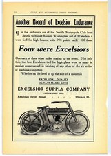 1910 Excelsior Supply Ad: Excelsior Motorcycles at Seattle Motorcycle Club Run picture