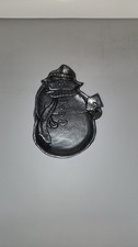 Vintage Pewter Metal Snowman Tray Carson Statesmetal USA Holidays picture