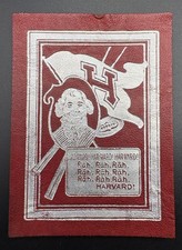 c1910 L40 Large Harvard University Tobacco Leather College Yell 3.5x2.5 picture