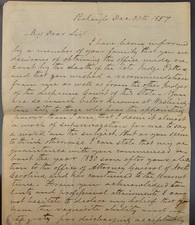 1857 ALS Justice William H Battle Recommends Romulus M Saunders For US Judge NC picture