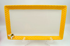Tag Bumble Bee with Beehive Embossed 3D Ceramic Platter Tray Trivit picture