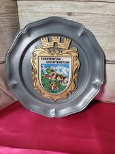 Vintage Furstentum Liechtenstein Metal Coat of Arms Plaque Wall Plate 6