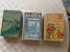 3 Antique Boy Scout Adventure Books: Canoe Trip, U-13 and Saratoga, Vintage Lot picture