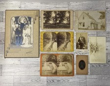 8 Antique Photos Cabinet Cards Stereoview Tintype RPPC 1800s-1930s Portrait Lot picture