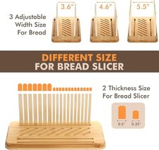 Bread Slicer for Homemade Bread with Box, White Bread Storage for Kitchen Cou... picture