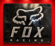 Fox Racing Garage Sign 20x24” Hand Cast Aluminum Relief Metal Wall Art picture