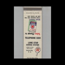 Matchbook Cover Texaco Lone Star Service Station Kernersville NC picture