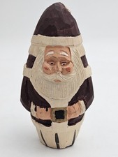 Vintage Christmas Santa Claus Carved Figure Statue Decoration Cone Shaped picture