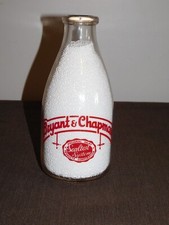 VINTAGE 1 ONE QUART GLASS MILK BOTTLE SEALTEST BRYANT & CHAPMAN picture