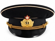 Soviet USSR Russian Naval Officer Cap Visor Hat Size 58 w/original tag picture