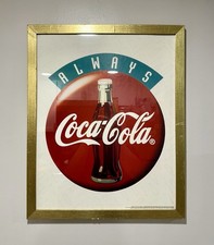 Vintage 1995 Always Coca-Cola Coke Bottle Poster Framed OSP #84760 21 5/8” picture