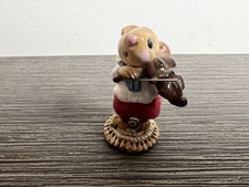 Wee Forest Folk M-031 Mouse Violinist 1978 Retired Red Pants picture