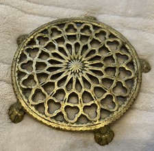 Brass Trivet with Lion Paw Feet Antique Victorian, Solid, 4.75