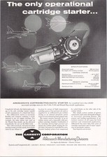 AiResearch Vintage Ad Cartridge Pneumatic Starter F-100 B-52 1960s picture
