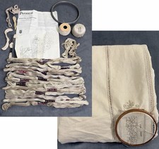 Paragon Vntg Handmade Embroidery Floral Cottagecore Needlecraft Linen Unfinished picture