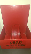 Vintage DURO Decorative Decals Metal Store Display Box Chicago Advertising picture