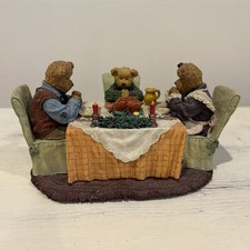 Boyds Bear Bearstone Collection THE BEARSLEYS Thanksgiving Figurine #227818 picture