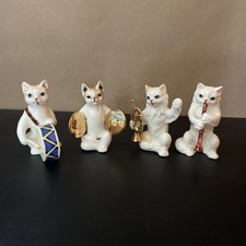 4 Vintage anthropomorphic Cat band Mini kitties, one w repair, Bone China 1950s picture