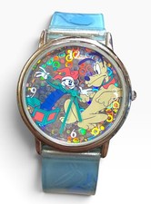 Vintage 1990s Y2K Disney Pluto Scared Jack In Box Watch New Battery Holographic  picture