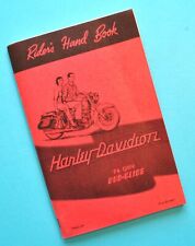 Antique Vintage 1958-1959 Harley Riders Hand Book FL FLH Duo Glide Owners Manual picture
