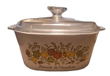 Corning Ware 70's Spice of Life French L'Echalote 3 QT Casserole Dish Lid A-3-B picture
