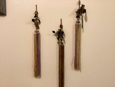 Vintage Japanese-Style Figural Silk Tassels, Set of 3 — Warrior Figures picture