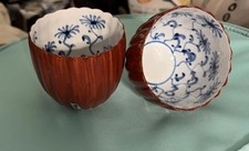 Arita ware , famous Gen'emon KILN vermilion chrysanthemum-2 bowls/Chawon (tea) picture