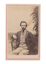 Victorian Era Carte de Visite Studio Portrait of a Handsome Man Seated #332 picture