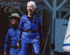 WALLY FUNK SIGNED 8x10 PHOTO BLUE ORGIN ASTRONAUT AVIATOR RARE BECKETT BAS picture