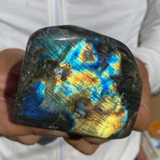 420g Rare Natural Labradorite Quartz Crystal Freeform Mineral Specimen Healin picture