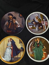 Lot of 4 Vintage Norman Rockwell Knowles Collector Plates 1980s Collection picture