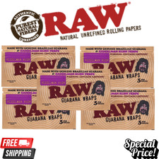 RAW Guarana Wraps Kesselman Kush Caffeinated Rolling Papers 5 Packs 25 Wraps picture