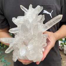 6.4lb Natural Clear White Quartz Crystal Cluster Rough Healing Specimen picture