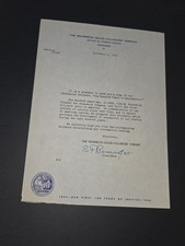 1943 Typed Letter Signed By Brunswick- Balke Collender Company President picture