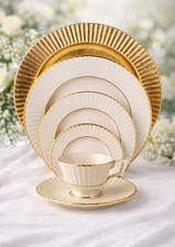 Lenox Citation Gold, 6 Piece Place Setting, Ribbed Rim & Gold Trimmed picture