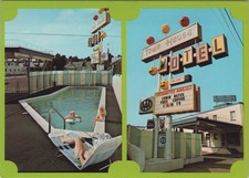 Portland Oregon OR Town House Motel, including its swimming pool Postcard picture