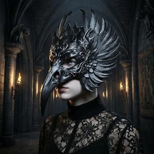 Gothic Raven Mask - Cultist Halloween Costume - Wearable Bird Cosplay picture