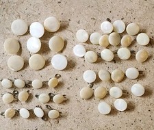 Beautiful Antique Vintage Mother Of Pearl Sewing Buttons MOP Lot of 45  Shank  picture