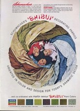 1960 Schumacher's PRINT AD 'Shibui' decor fabrics & Martin Senour paints   picture