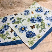 Vintage Lenox Butterfly Meadow Blue Hand Towel Set 2000s Floral Hydrangea 16x28” picture