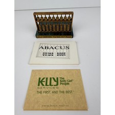 Vintage 1987 Kelly Services Kelly Girl Brass Abacus Marble Base Desk - B2 picture