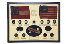 Civil War Relics, Bullets, Harmonica Reed in Display Case (16 Piece) with COA picture